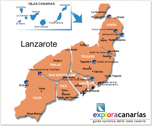 Mappa di Lanzarote