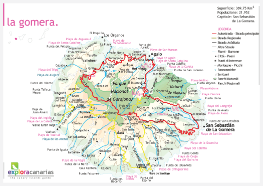 La Gomera - Mappa di La Gomera