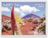 Francobollo commemorativo Parco Nazionale del Teide