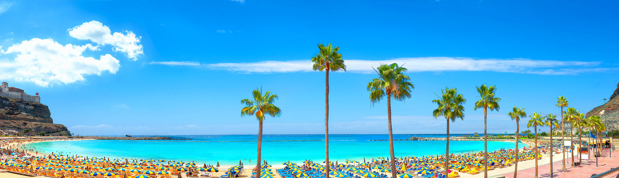 Amadores-beach-and-seafront-with-palm-trees-Spanish-resort-Gran-Canaria
